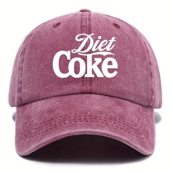 Vintage Style "Diet Coke" Burgundy Adjustable Fit Baseball Hat Cap - Picture 1 of 2